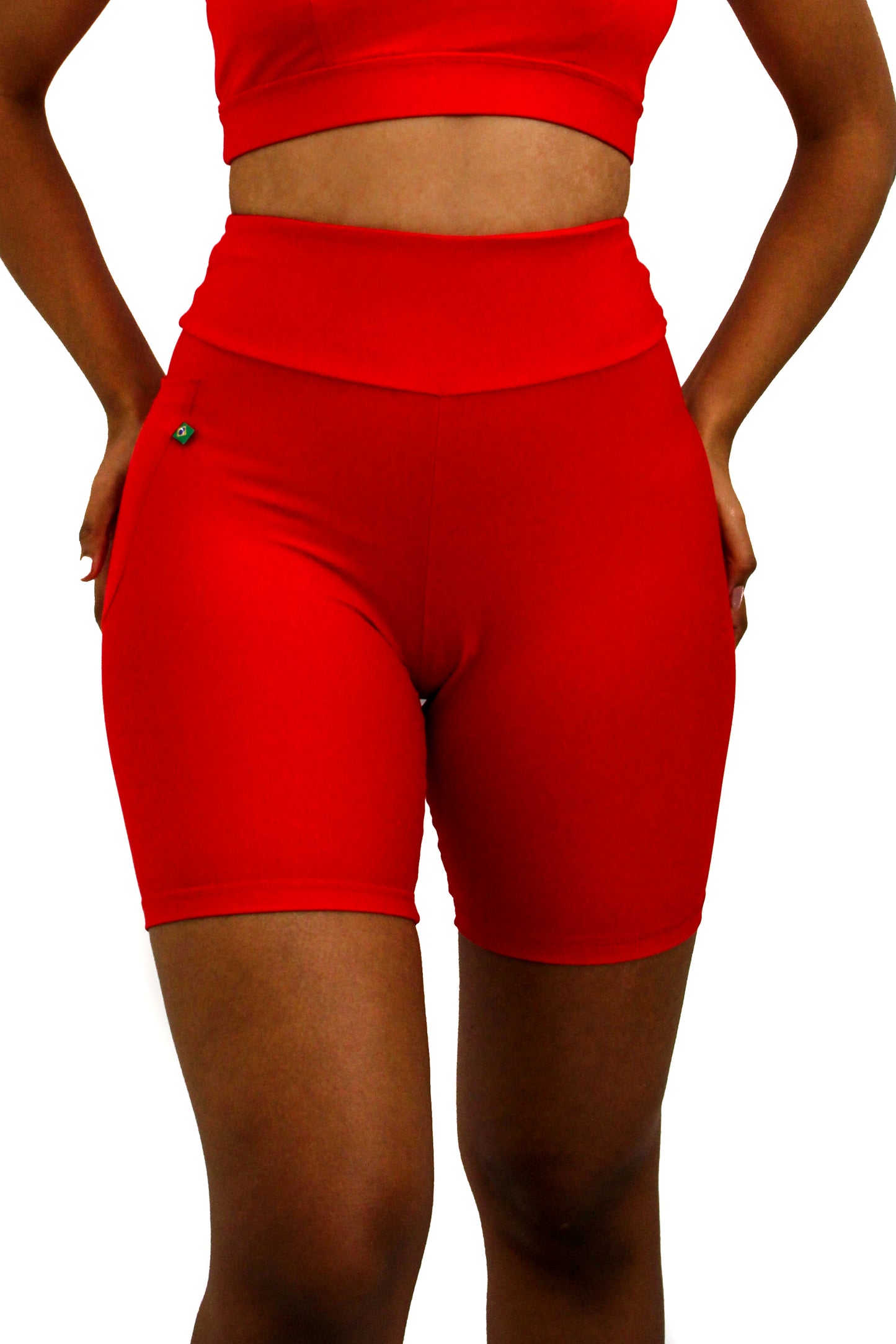 Red Classic Shorts 6' long high waist - Eco Free