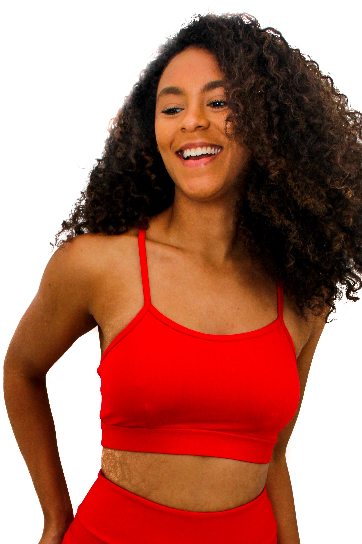 Red Classic Shorts 4" long high waist - Eco Free biodegradable