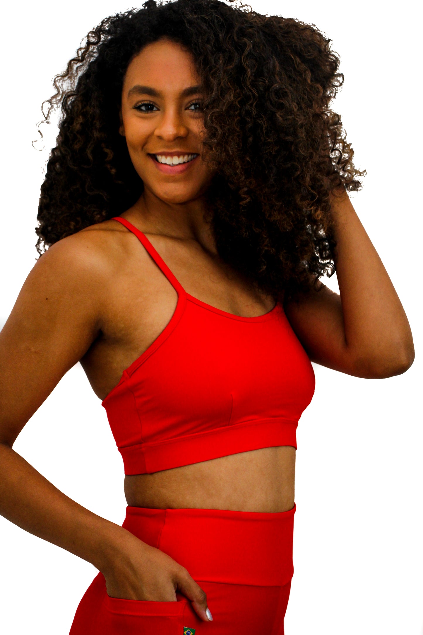 Red Classic Shorts 4" long high waist - Eco Free biodegradable