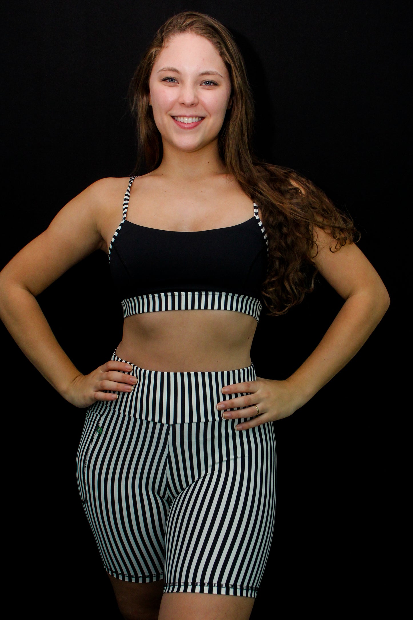 Black and white Stripe Sports Bra Classic style - The Best