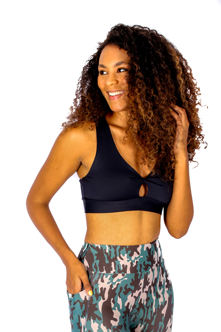 Green Camouflage Capris high waist with Pocket - dry Fit
