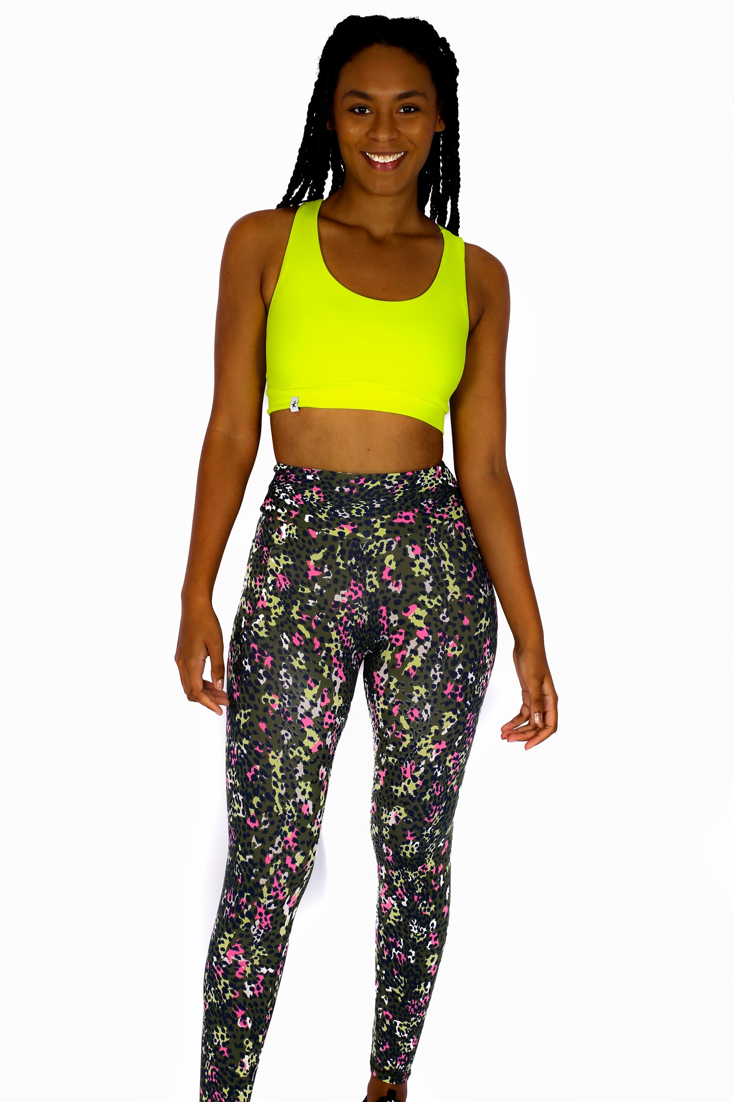 Green Leopard Leggings with Pocket