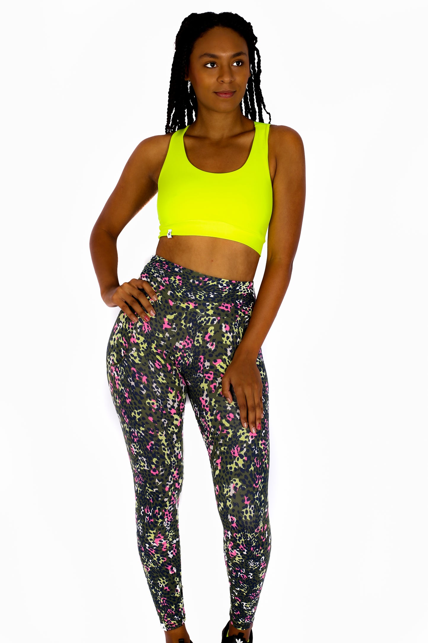 Green Leopard Leggings with Pocket