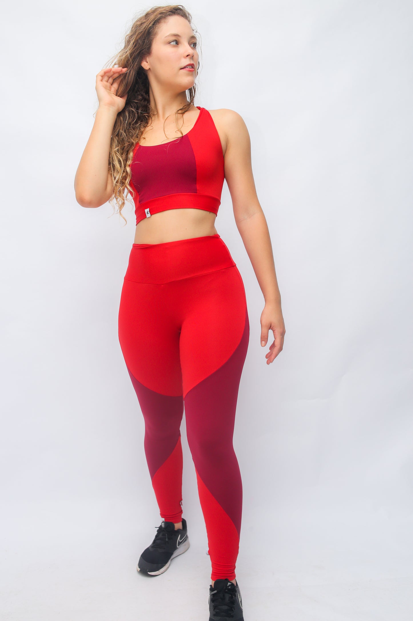Vivid Red Sport Bra with Elastic - Eco Free