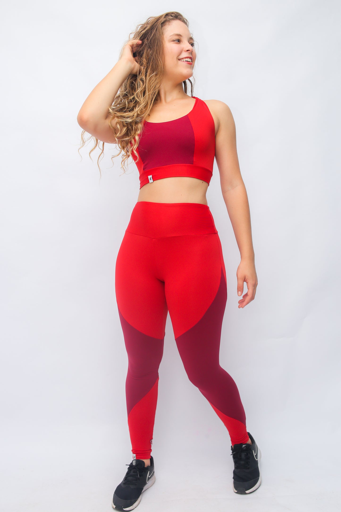 Vivid Red Sport Bra with Elastic - Eco Free