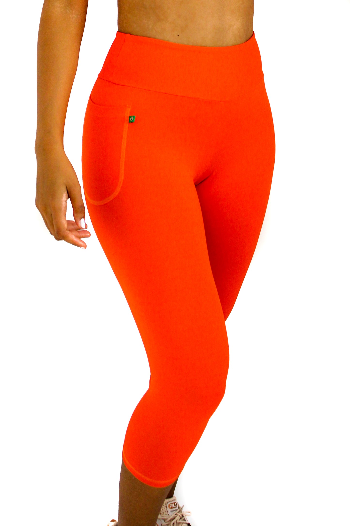 Bright Orange  Capris with pocket - Eco Free