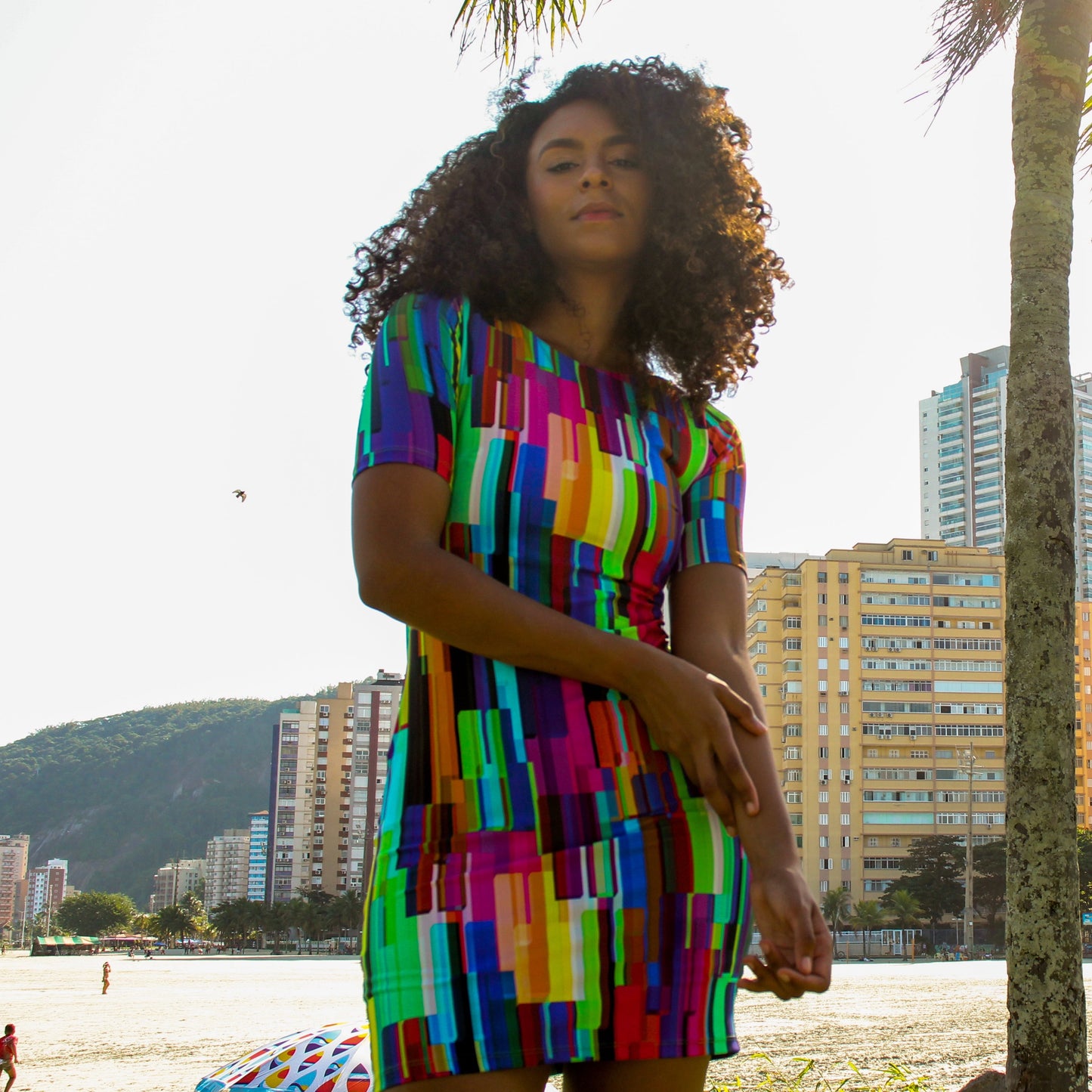 Colorful Pattern Dress with sleeves