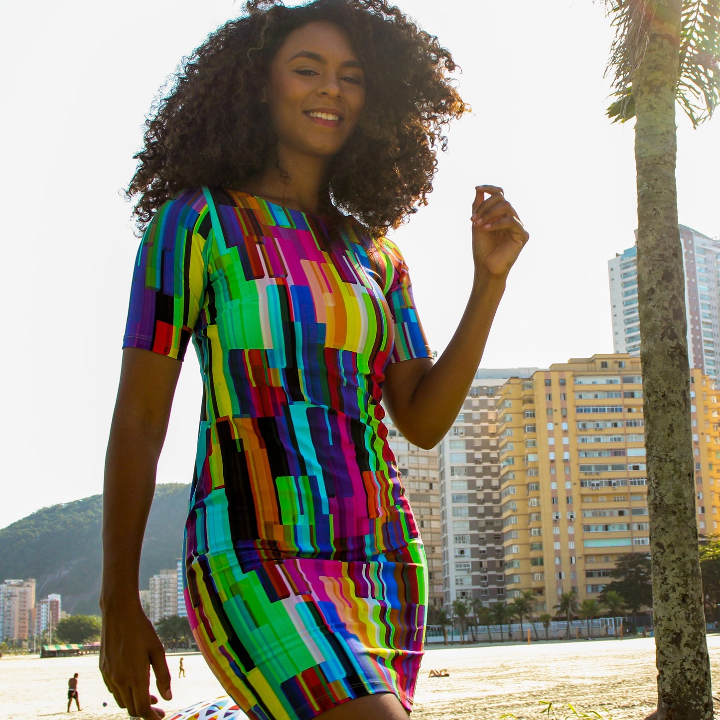 Colorful Pattern Dress with sleeves