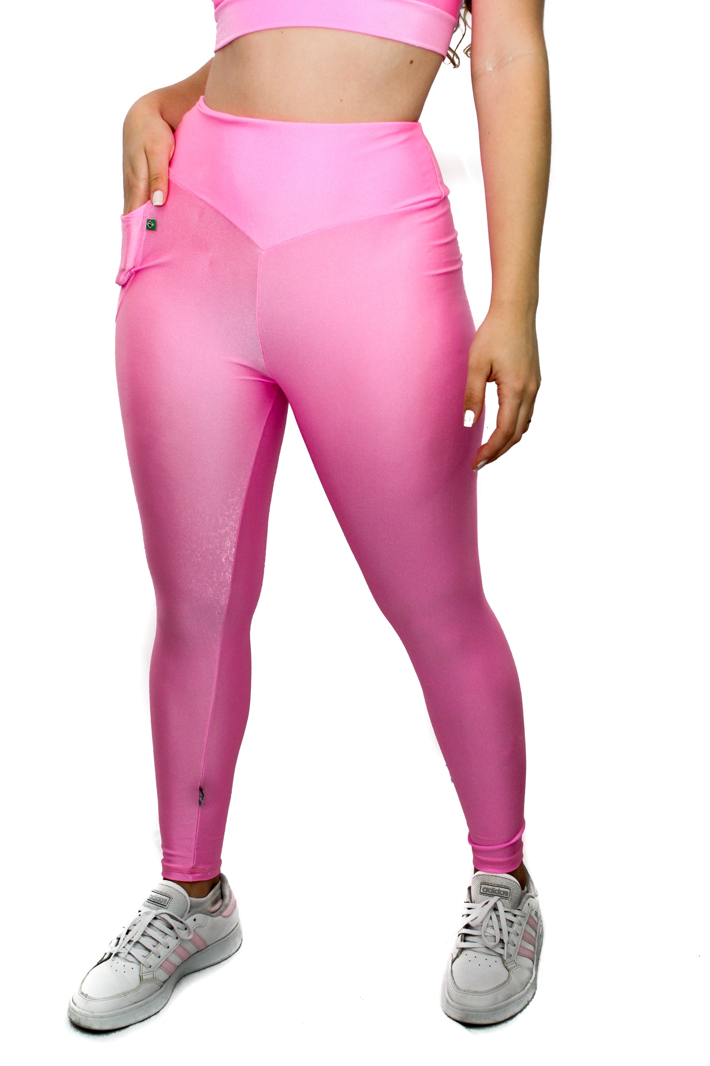 PINK Glow Leggings with pocket - Like pink gummy candy"