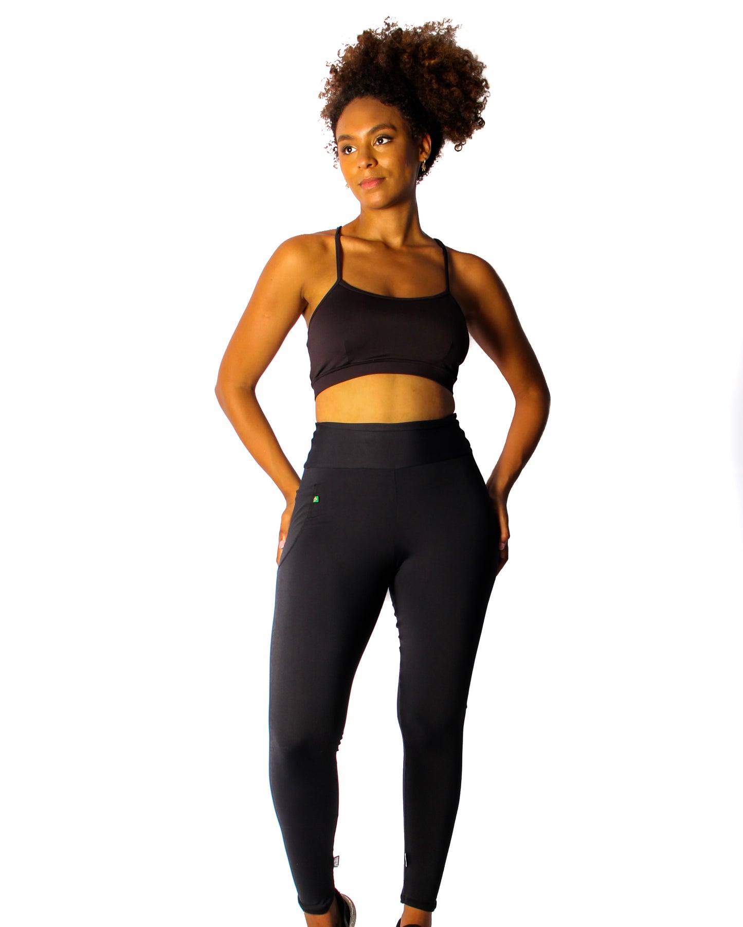 Black Classic Style Leggings with Pocket - Eco Free