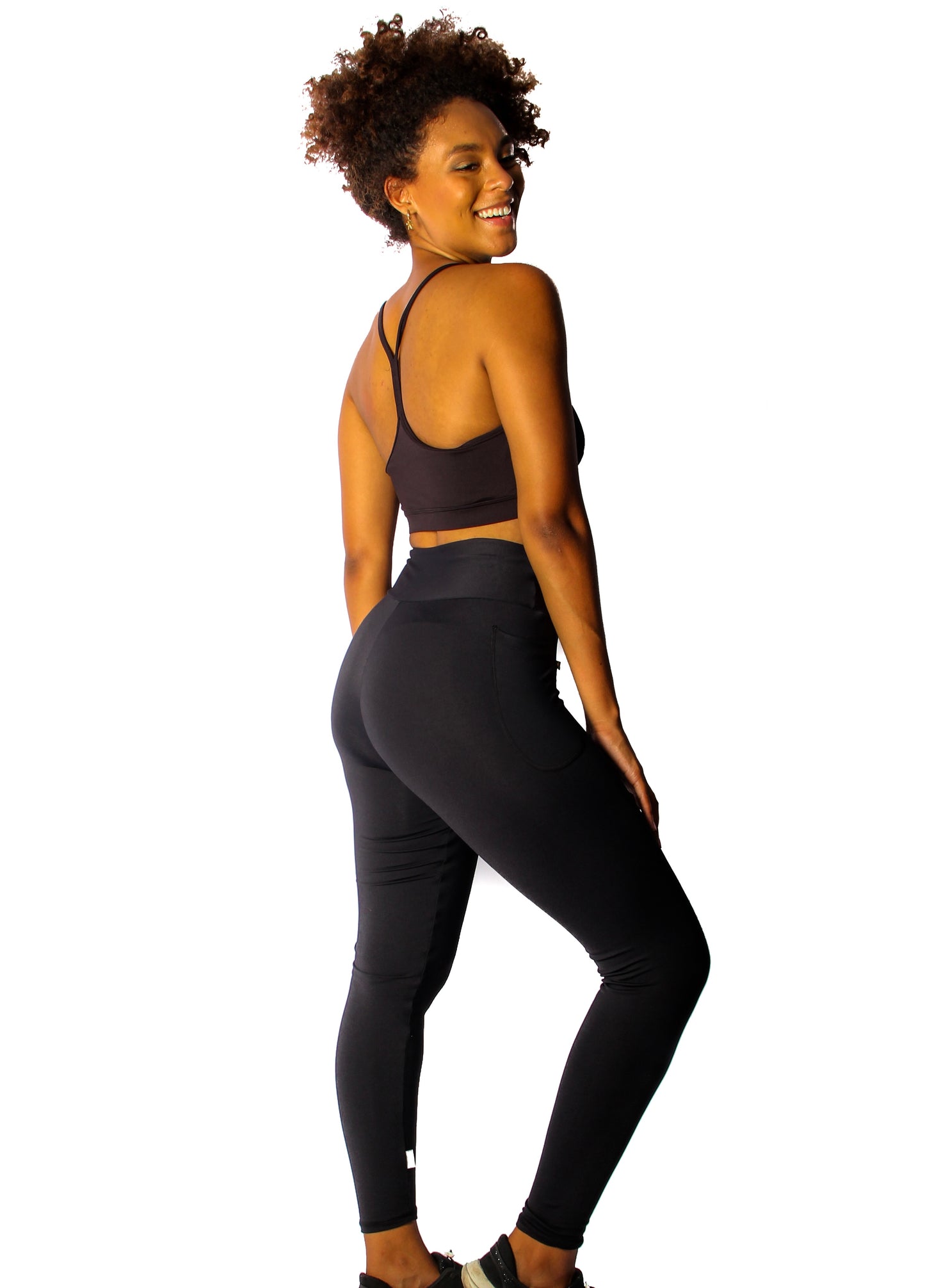 Black Classic Style Leggings with Pocket - Eco Free
