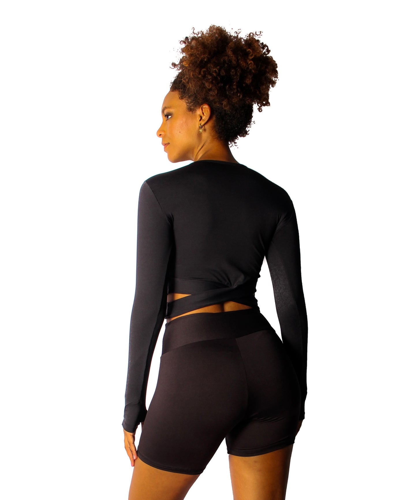 Black Cross Crop long sleeves