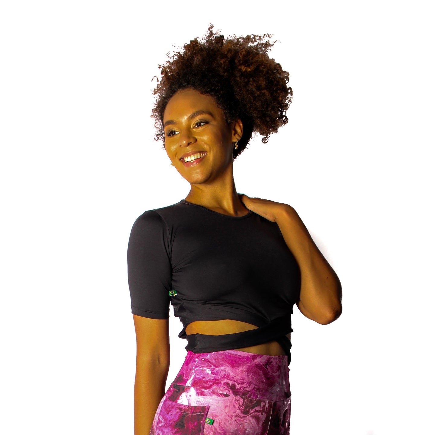 Black Cross Crop short sleeves
