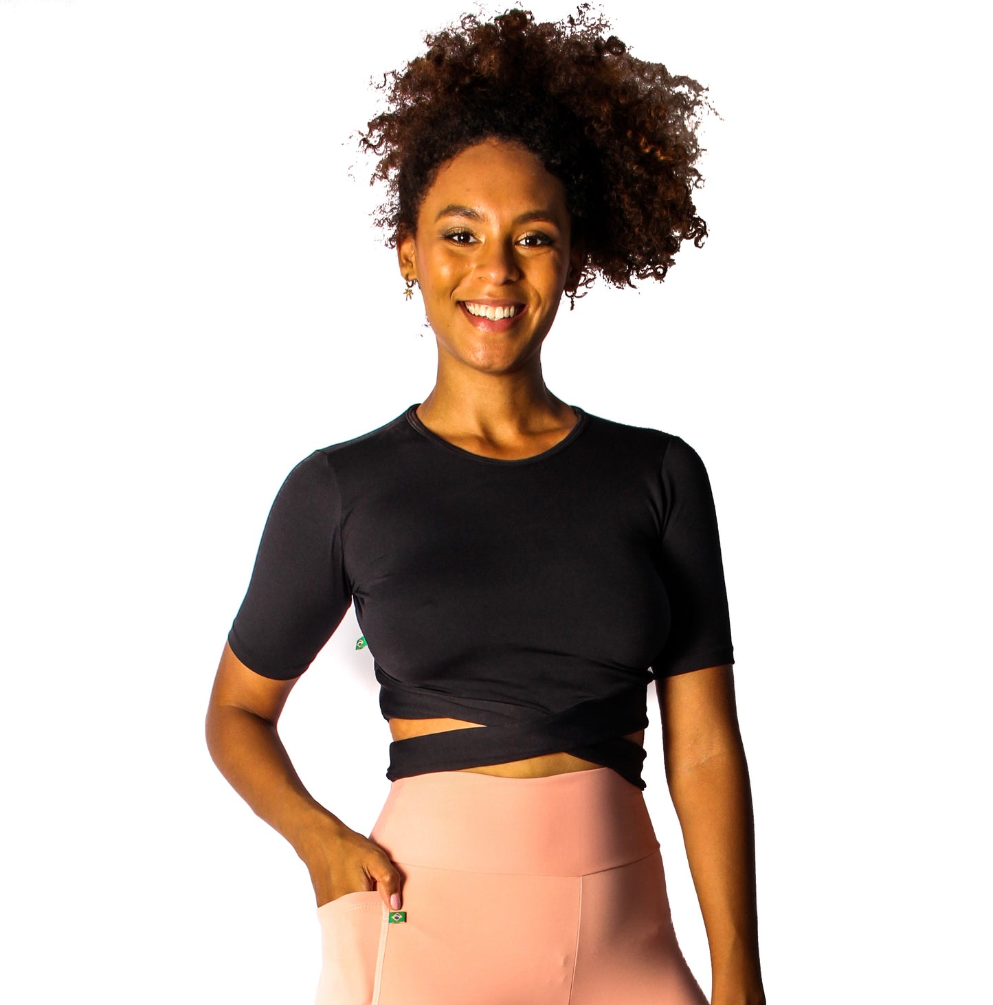 Black Cross Crop short sleeves