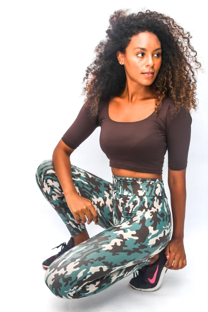 Green Camouflage Legging High waist with Pocket