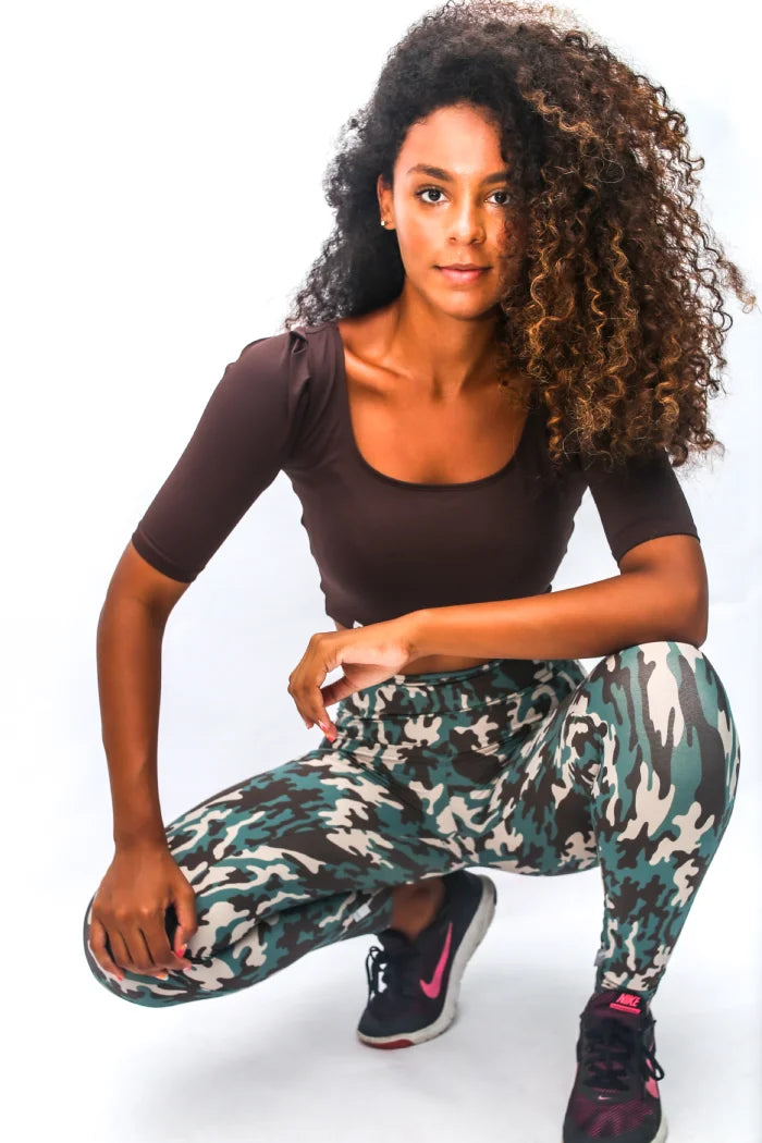 Green Camouflage Legging High waist with Pocket