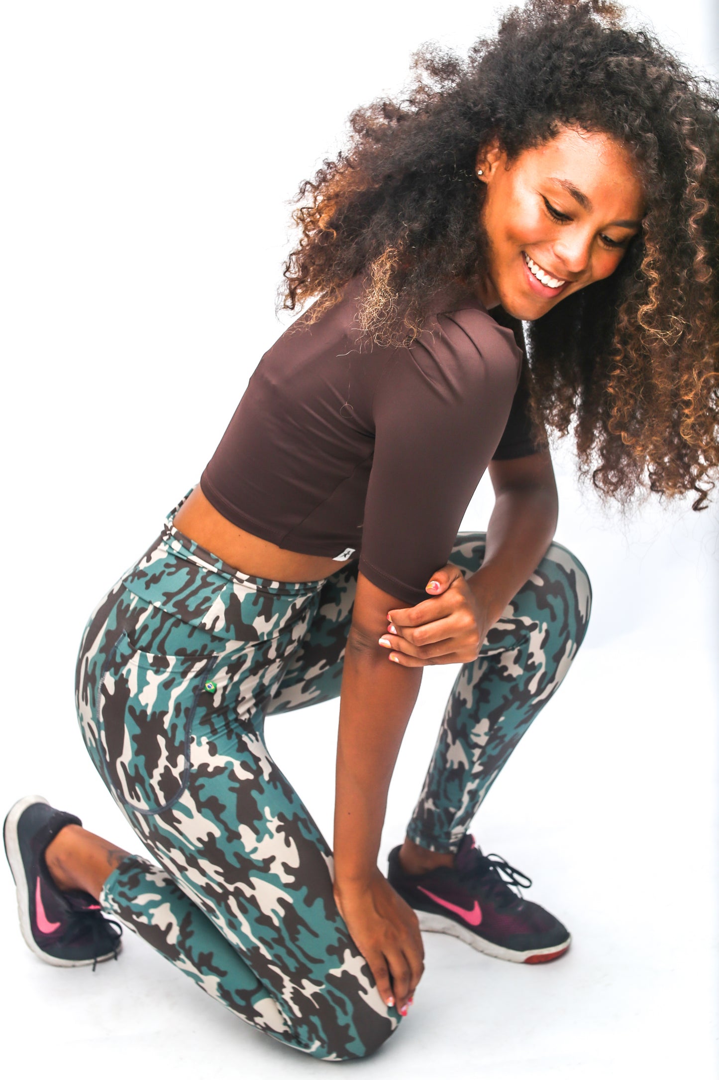 Green Camouflage Legging High waist with Pocket