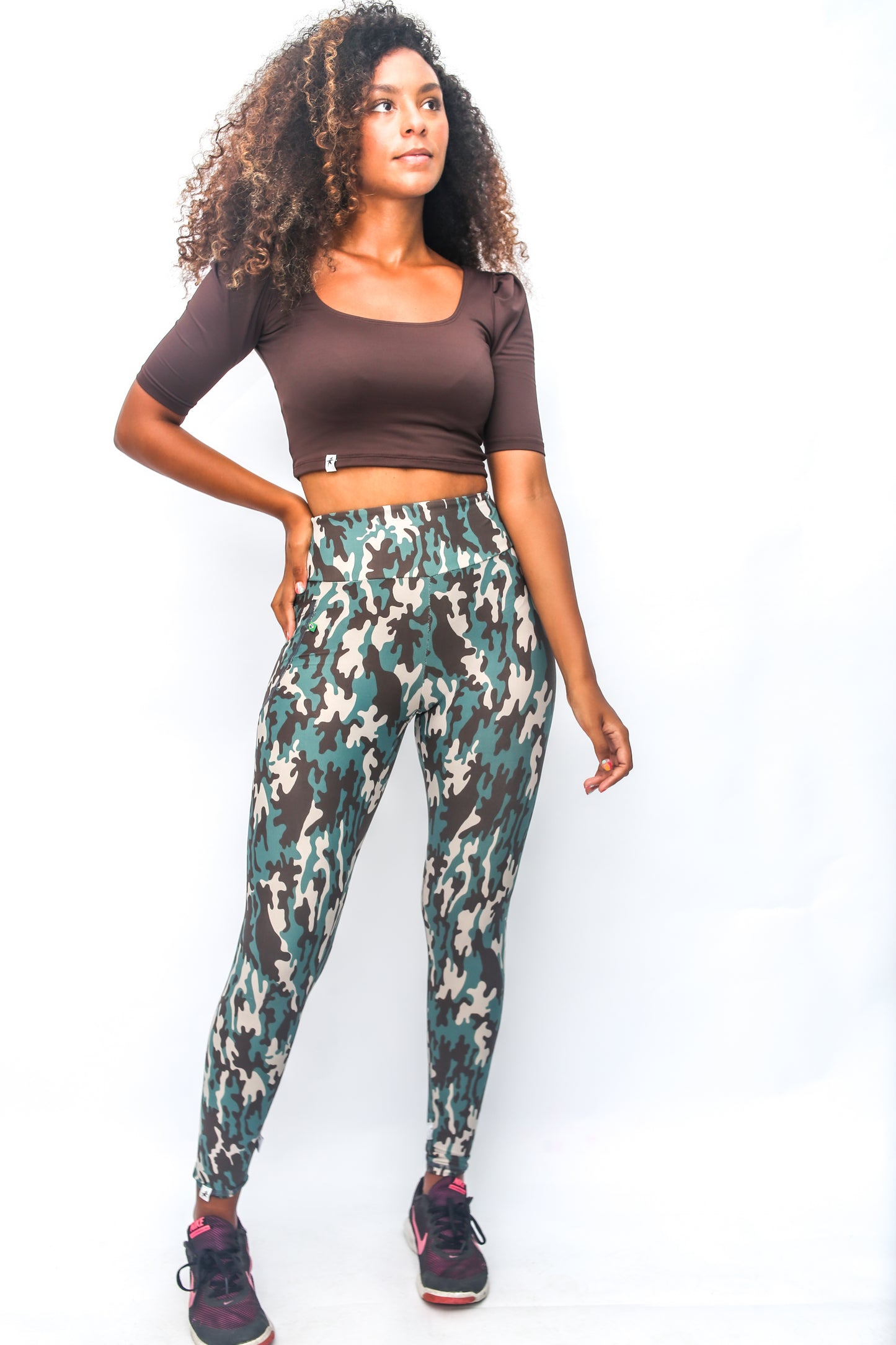 Green Camouflage Legging High waist with Pocket