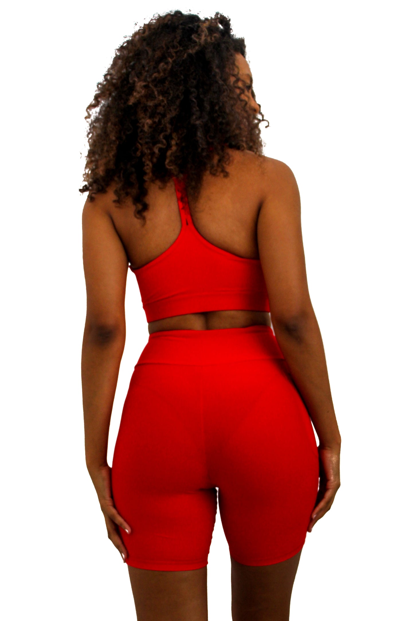 Red Classic Shorts 6' long high waist - Eco Free
