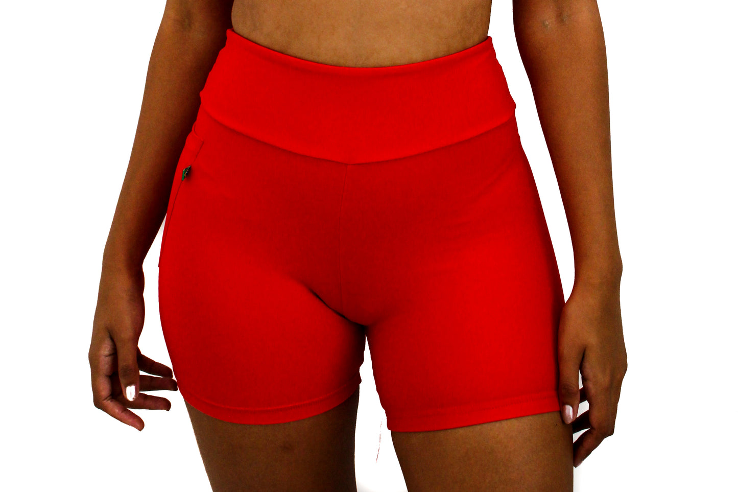 Red Classic Shorts 4" long high waist - Eco Free biodegradable