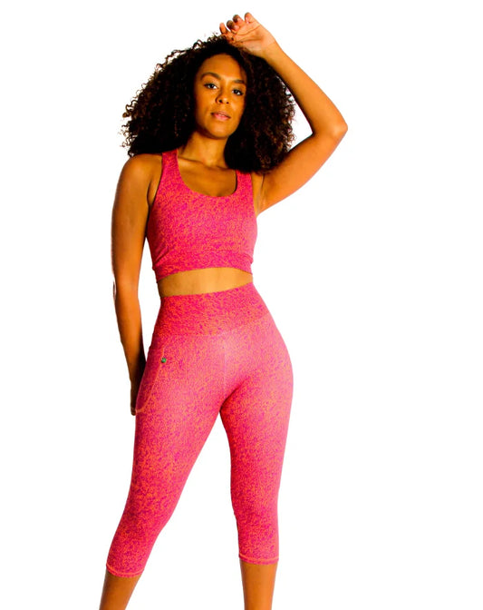 Mixed orange and Pink Emana Capri with Pocket