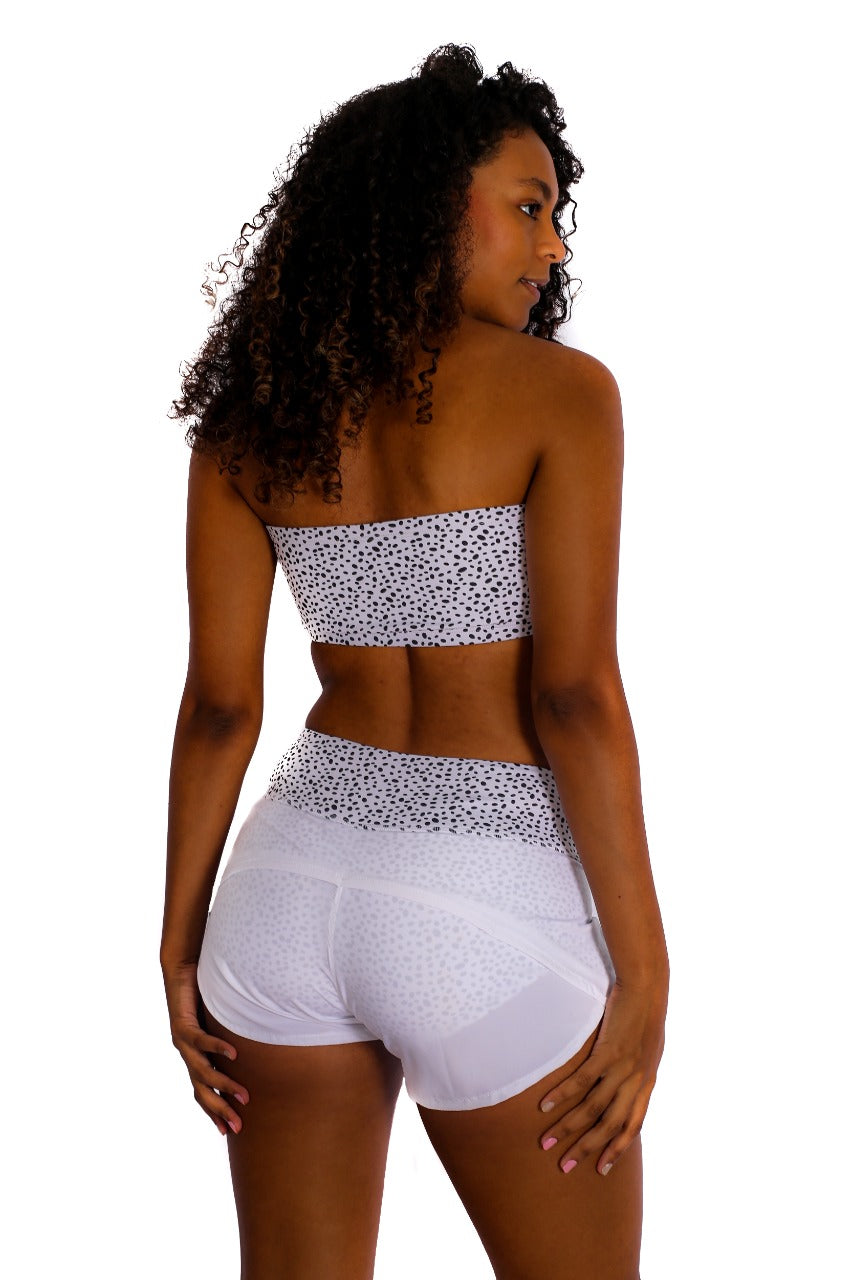 Running Short - White and Black dots on waist and underwear with pocket