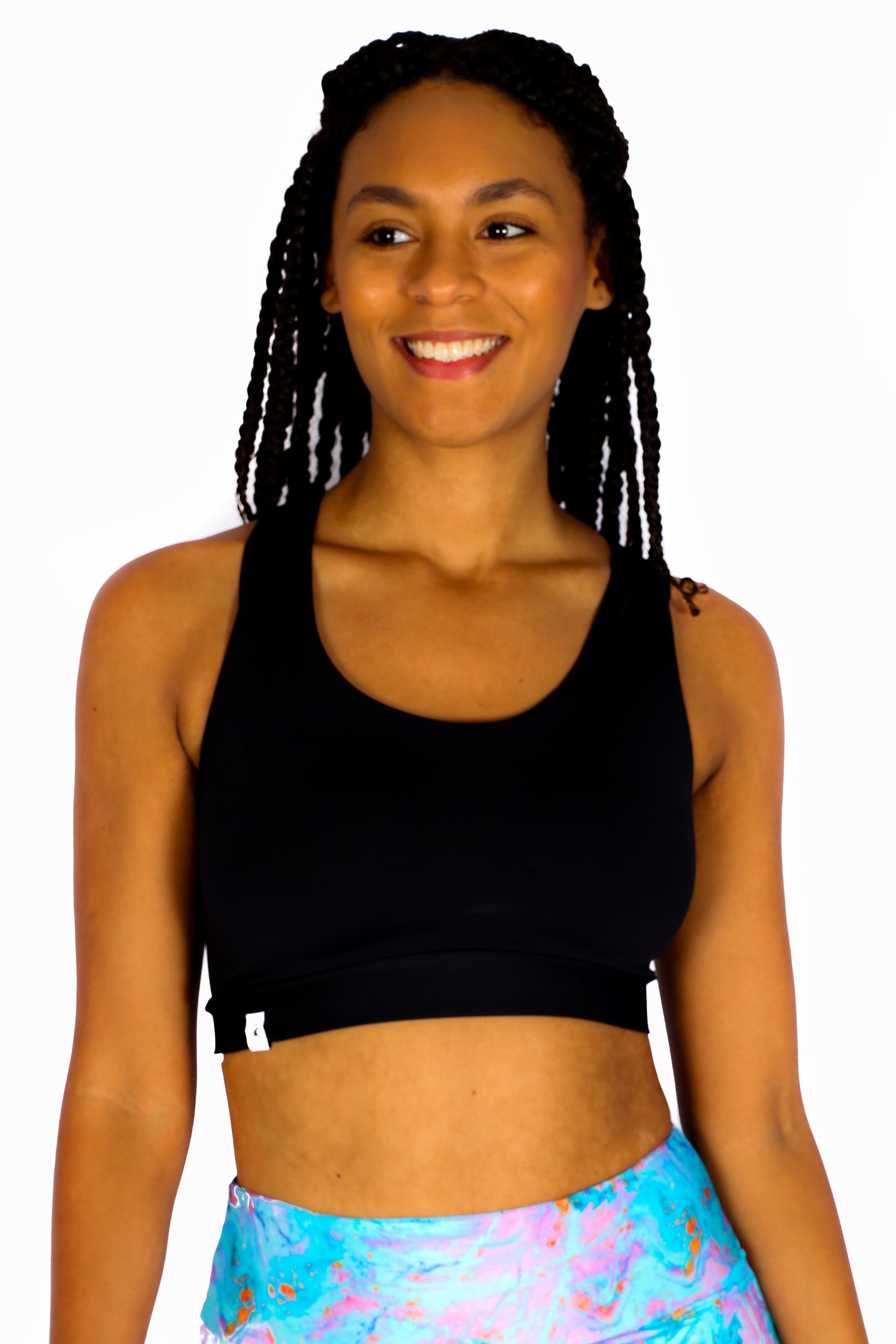 Black  Elastic Style Sport Bra - Eco Free