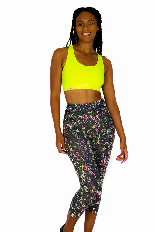 Green Leopard Capris with Pocket