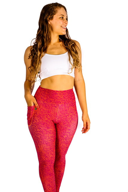 Mixed orange and pink Emana Legging with Pocket