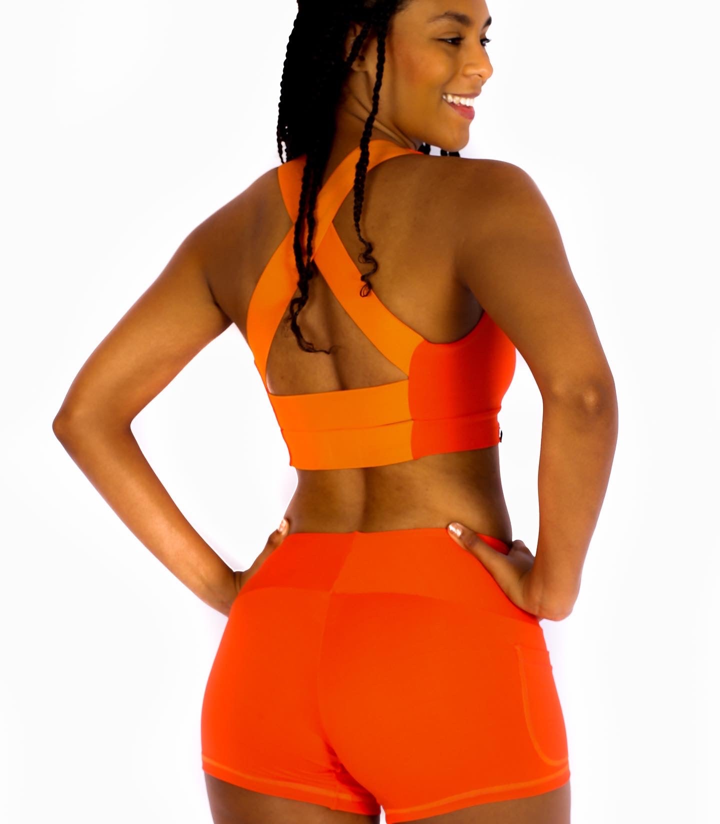 Bright Orange  Elastic Sports Bra - Eco Free