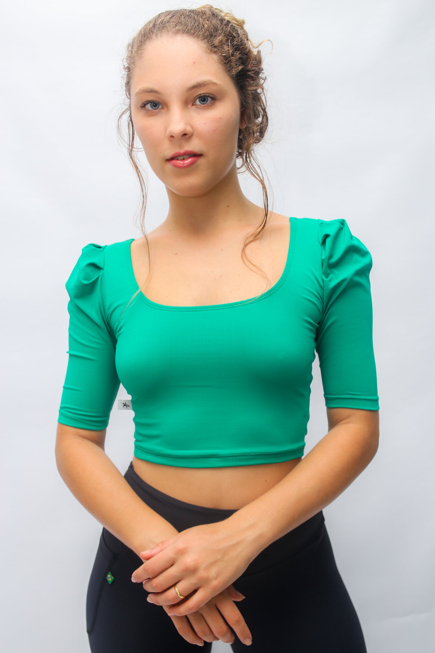 Crop Top - Puffed Sleeve Blouse