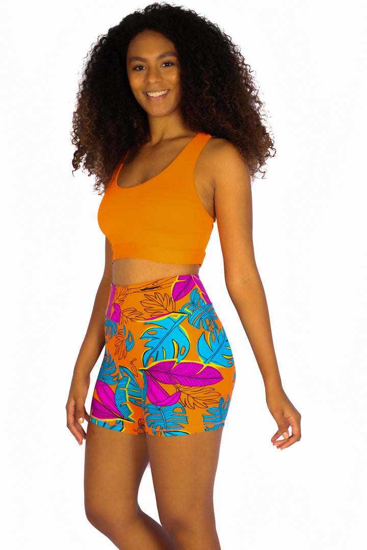 Tropical sunshine Shorts 4" length
