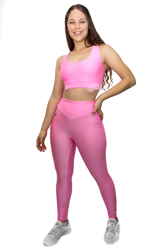 PINK Glow Leggings with pocket - Like pink gummy candy"