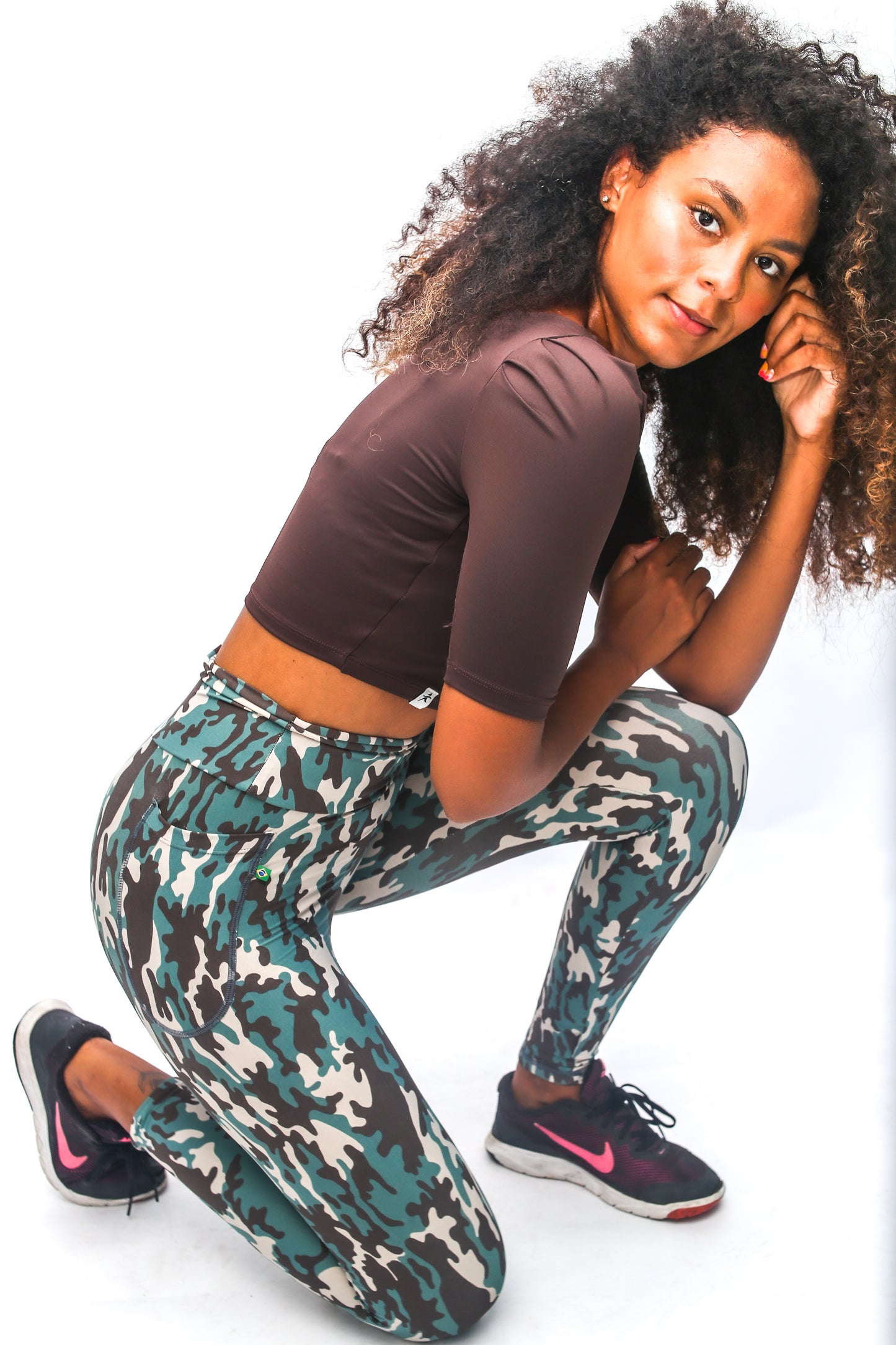 Green Camouflage Legging High waist with Pocket