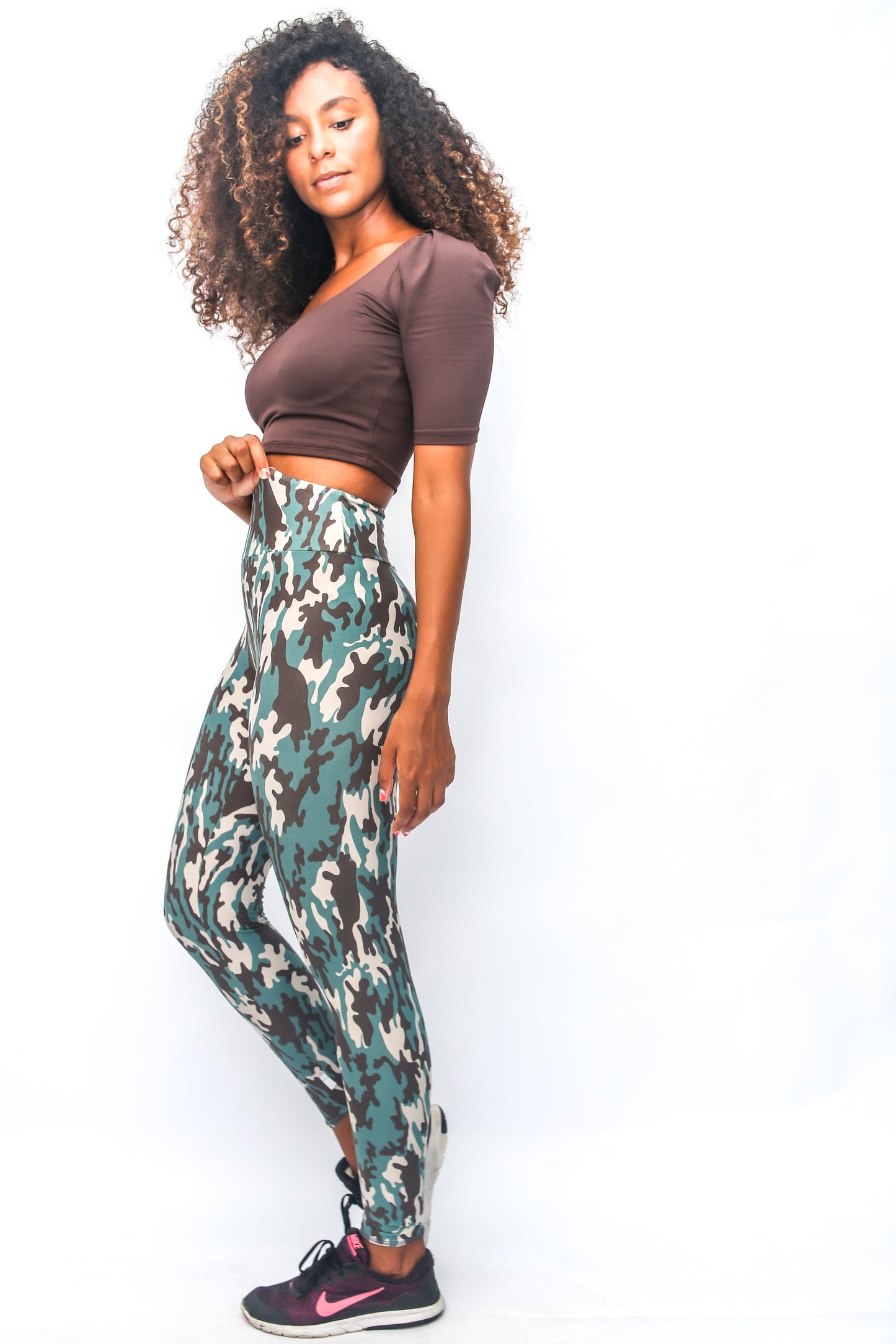 Green Camouflage Legging High waist with Pocket